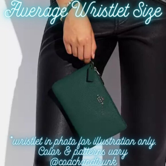 COACH Wristlet Dark Brown Classic C with Vintage Mini Rose Print Gold Accents - Picture 8 of 8